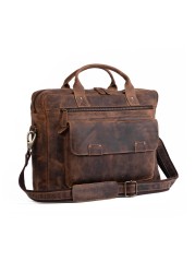 Leather briefcase 16 Inch Laptop Messenger Bags for Men and Women Best Office Briefcase Satchel Bag
