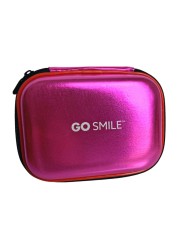 Go Smile Zip Up Hard Case Compact Toiletry Bag - Containers For Makeup &amp; Dental Care Travel Essentials With Storage Pockets, Travel Accessories Luggage Organizer Gifts For Women &amp; Men, Metallic Pink