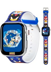 Accutime Sonic The Hedgehog Bluetooth Smart Watch for Kids - Remote Camera Control, Games, Pedometer, Alarm - Featuring Sonic, Tails, Knuckles