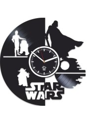 Kovides The Force Awakens, Vinyl Record Wall Clock, Gift for Children, Star Wars, Yoda, Han Solo, Best Gift for Brother, Birthday Gift, Movie, Silent, Wall Clock Modern, Gift for Man