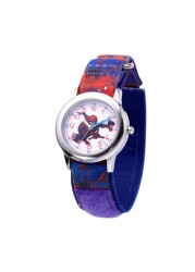 Marvel Spider-Man Kids&#39; Stainless Steel Time Teacher Analog Quartz Nylon Strap Watch