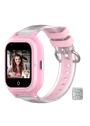 LogHog 4G Smart Watch for Kids Call and Text Boys Girls 4-12 Baby Watches with SIM Card GPS Tracker Touch Screen Kids Phone Watch Voice Video Calling Messaging (Pink)