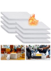 Pack 8 Ceramic Wool Wick for Tabletop Fire Pit Extended Burn Time, Ceramic Wool Sponge Insulation Ethanol Fireplace Fuel Wick Sponge for Tabletop Alcohol Fireplaces (8INx6IN)