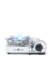 GasOne GS800 Emergency Gear Camping Mini Butane Portable Gas Stove with Carrying Case Stainless Steel White