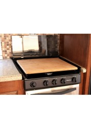 Camco Camper/RV Silent Top Stovetop Cover - Features Natural Bamboo Design w/Non-Toxic Protective Finish &amp; 4 Non-Slip Rubber Feet - Fits Most 3 or 4 Burner RV Stoves 19.5&acirc;&euro; x 17&acirc;&euro; x .75&acirc;&euro; (43571)