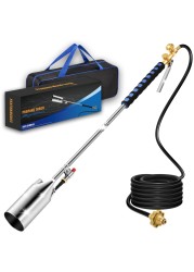 ARTFLAMM Portable Propane Torch Weed Burner Kit with Storage Bag, High Output 1,280,000 BTU BTUs Weed Torch with 10 FT Hose, Self Igniter Weed Flame Torch for Campfires,Roofing,Melting Snow Ice