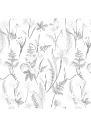Floral Peel and Stick Wallpaper 17.3&quot;x78.8&quot; Boho Wallpaper Vintage Floral Wallpaper Grey/White Self Adhesive Removable Wallpaper Bedroom Floral Contact Paper for Bathroom Cabinets Drawers Decor Vinyl