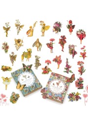 90 Pieces Fairy Stickers for Scrapbook, Transparent Flower Fairy Patch for Scrapbooking Hand Ledger Phone Case Laptop Diary DIY Crafts - (Sunburst and Twilight)