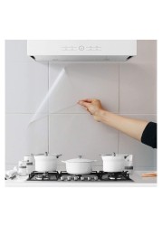 Sufang 4Pcs Clear Oil Proof Wall Stickers Wallpaper Kitchen Backsplash Wall Protector Transparent Waterproof Heat Resistant SelfAdhesive Sticker for Kitchen Dining Room Wood Countertop