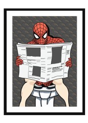 Spoil Your Wall Spiderman Bathroom Poster With Frame Multicolour 30 x 40cm