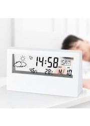 Generic Digital Alarm Clock With Time Date Temperature Display Easy Snooze Function Backup Batteries Sleep Timer Display LED Alarm Clock For Bedroom