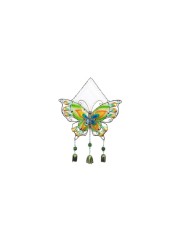 Comfy Hour Travel on Wings Collection 22&quot; Metal Art Butterfly Windchime Hanging Windbell