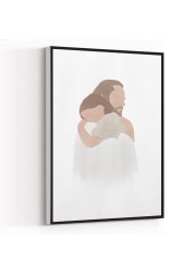 LARGE CANVAS ART PICTURES,wall frames for living room ,Christ&#39;s Embrace (Brown) Paper Print, LDS Temple, Watercolor Jesus, LDS Art,8&#39;&#39;x12&#39;&#39; Framed Modern Canvas Wall Art,