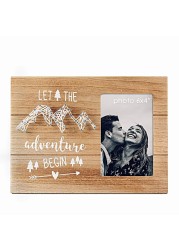 VILIGHT Graduation Gifts - Congratulation Presents for Newly Engaged Couples - Let The Adventure Begin Rustic Picture Frame for 4x6 Photo