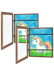 Zenacolor Kids Artwork Frames Changeable - Front-Opening to Display &amp; Store 100 pcs - Set of 2 Kids Art Frame Includes Wall Hooks &amp; Stand - 10&quot;x12.5&quot; - Wood
