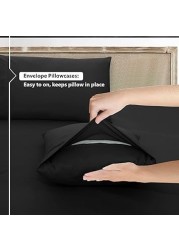 Firdous Bed Sheet Single Size Microfiber Sheet Set Breathable Single Sheets 2 Pcs Luxury Hotel Style Sheet Set Fitted Sheet 16&rdquo; Deep Pockets Pillowcase Skin Friendly Fitted Sheet And Pillow cover