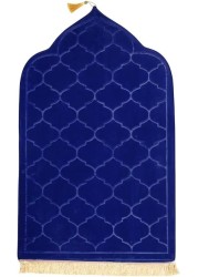 Embossed Dome Style Prayer Mat Blue Anti-Slip Velvet Top Islamic Prayer Mat New Design Sajadah Padded Prayer Rug for Men Women Eid Gift Ramadan 70x110 cm