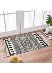 Ethnic Style Handwoven Tassel Carpet For Living Room Bedroom (Size 60×90CM)
