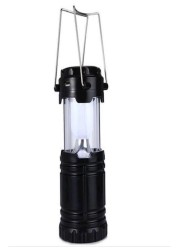 Generic - Rechargeable Hand Lamp Collapsible Solar Camping Lantern Tent Lights for Outdoor Lighting Black