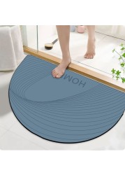 سجادة حمام Mei Homecenter Diatom Mud المضادة للانزلاق بتصميم مطبوع أنيق وفائق الامتصاص مع مادة ناعمة، رمادي فاتح (50 × 80 سم)
