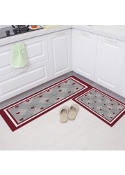 2 PCS Set Large Kitchen Mats With Thick Non Slip Bottom For Kitchen Floor With Beautiful Design (50×80CM And 50×160CM)