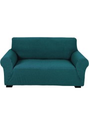 Stretch Fit 2-Seater Sofa Cover Teal Green Soft Brushed Fabric Couch Cover Full Coverage Furniture Protector Slipcover Two Seater Fits on Standard and Recliner Sofa 145-178cm Size