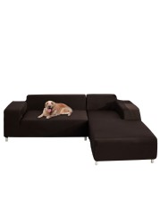 WOMACO L Shape Sofa Covers Sectional Sofa Cover 2 pcs Stretch Sofa Slipcovers for L-Shape Couch (L-Shape 3+3 Seats, Coffee)