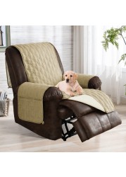 RBSC Home 3o Inch Recliner Chair Cover Sofa Covers for Leather Couch (30&quot; Recliner-Style 2, Beige)