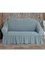 Fabienne Turkish Stretchable Jacquard Sofa Cover Two Seater Grey Free Size