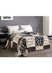 Fabienne Silky Soft Bed Blanket Flannel Throw King Size With Animal Prints