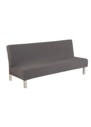 Solid Colour Armless Sofa Bed Cover Polyester Spandex Stretch Futon Slipcover Protector 3 Seater Elastic Full Folding Couch Sofa Shield fits Folding Sofa Bed Without Armrests 80 x 50 in Gray