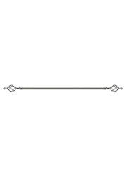 Roman Adjustable Curtain Rod, 110-200 cm, silver, Metal Single Rod Window Treatment Rod Drapery Rod