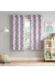 Eclipse Blackout Curtain Mushroom and Floral Print Kids Curtain with Metal Grommets 63 in x 37 in Thermaback 100 Blackout Curtain Curtain for Kids Room or Playroom 1 Window Curtain Multi