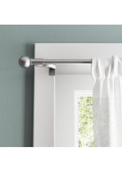 Zenna Home Maytex Window Curtain Rod, Adjustable 28&quot; to 48&quot;, Brushed Nickel &acirc;&euro;&ldquo; Premium Curtain Rods for Windows No Drilling &acirc;&euro;&ldquo; Twist and Shout Easy Install Tension Pole with Decorative Round Finials