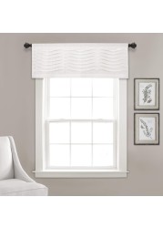 Lush Decor18 x 52 White Wave Texture Valance Pleated Ruffle Fold Window Kitchen Curtain Single