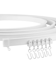 Lcyfmel Curved Ceiling Curtain Track Flexible Bendable Mount for Curtain Rail Bunk Bed Bay Window Room Divider (White / 3m)