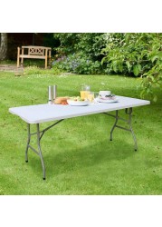 LANNY 1.5m (5ft) Heavy Duty Folding Table Centerfold, Ideal for Crafts, Outdoor Events, 156 * 75cm, White Table
