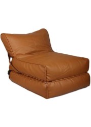 Vital Bean Bag Bed Chair Sofa Bed Leather Wallow Filp - Out Lounger Relaxing Bed Chair Relaxer Ideal For Hostels Hotel Hospitals (Orche Brown)
