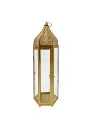 Eid Lantern Candle Holder Gold 16.9x16.9x57cm