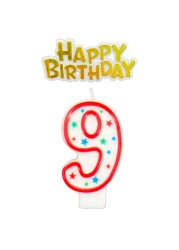 Colourful Numerical Candle #9