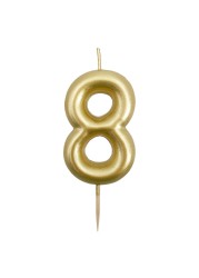 Metallic Numerical Candle Gold #8