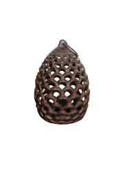 Pinecone Shaped Hanging Votive Candle Holder - Pine Cone Candle Holder, Cast Iron Tea Light Holder, Tealight Holder Lantern, Tabletop Decorative Tea Light Candle Stand (L)