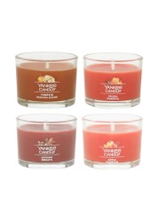 Yankee Candle Signature Votive Mini Candle Jars Pumpkin Patch Fall Variety Pack, 1 Apple Pumpkin, 1 Autumn Wreath, 1 Pumpkin Banana Scone, 1 Spiced Pumpkin Variety Pack