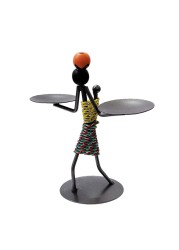 Vintage Creative Woman Candle Holder Metal Frame Tealight Candle Holder for Dining Living Room Coffee Home Table Decoration