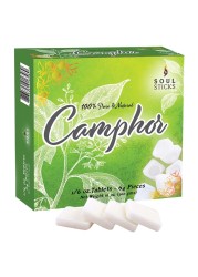 Soul Sticks Natural Camphor Blocks Camphor Tablets 300 Gram 64 Tablets for Aromatherapy Odor Elimination Puja Alcanfor en Bloques Alcanfor Tablets Alcanfor en Bolitas Kapoor for Pooja