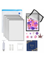 Mivanka Magnetic Photo Frames with Vacuum Sealer Bag for Dried Flowers Preserve, Extend The Longtime of Dried Flowers, 5PCS Silver Large Size for Flowers, Plants Save with Drying Plate and Hand Pump