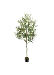 GTIDEA Artificial Olive Tree 6ft, Tall Faux Olive Tree Indoor with Trunk Fake Silk Tree Fake Potted Plants for Modern Home Spring Decor Living Room Outdoor Office Balcony Front Porch Decor
