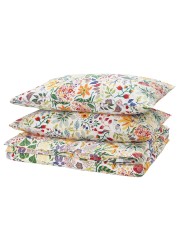 Duvet Cover And 2 Pillowcases Multicolour/Floral Pattern 240X220/50X80cm