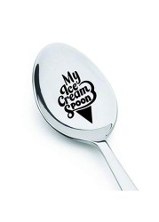 My Icecream Spoon Gift for Valentines Day Icecream Lovers Gifts for Couple Spouse GIrlfriend Ideas For Icecream Lovers Engraved Spoon for Kids Men Women Wedding Present for Couples - 7 Inches
