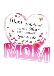 JLBLNHW Gifts for Mom Mom Birthday Gifts from Daughter Son Dad Acrylic Heart Sign Plaque Presents 39 x 37 inch Thanksgiving Mothers Day Gifts for Women Christmas Home Decorative Signs